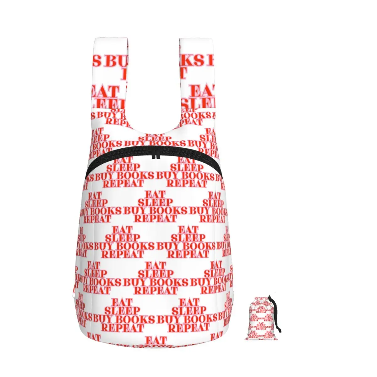 Eat Sleep Buy Books Repeat Backpack Student Storage BookBag Kids School Bag Laptop Shoulder Bags for Boys Girls