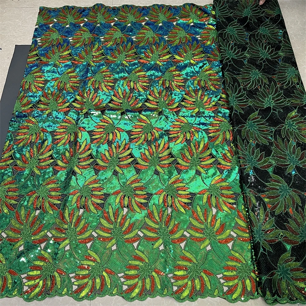 

Африканская и нигерийская кружевная ткань на метр, 5 ярдов розовая сетчатая тюлевая ткань с блестками и бисером, подходит для дизайна свадебных платьев