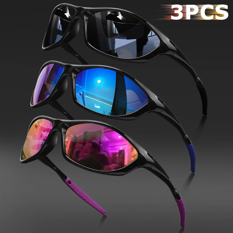1pcs/3pcs Polarized Sports Sunglasses for Men Women, Unbreakable Anti-Glare Cycling Running Fishing Driving Sun Glasses UV400