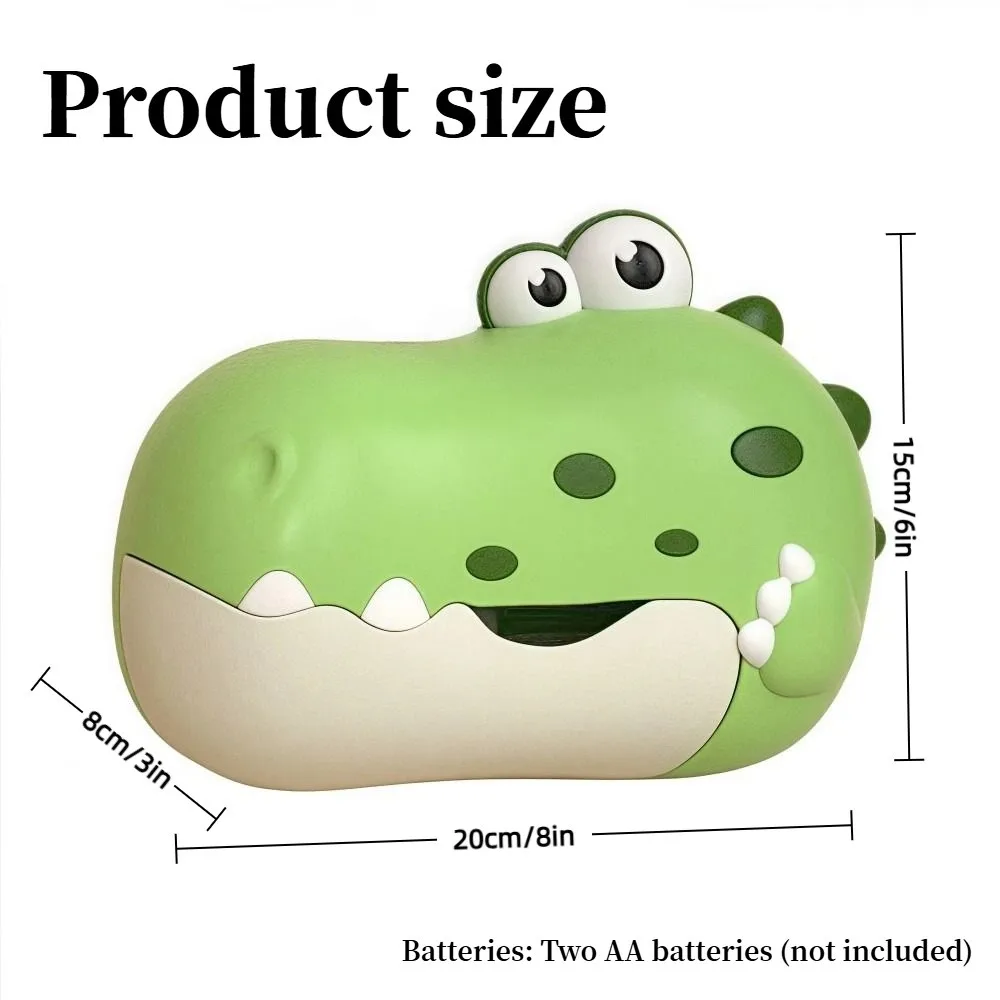 음악 공룡 거품 기계 녹색 내구성 아기 목욕 거품 장난감 공룡 모양 경량 아기 목욕 물 장난감