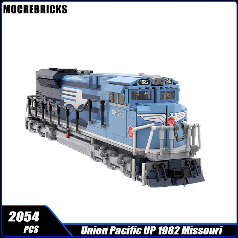 

MOC-152516 City Railway Union Pacific UP 1982 Missouri Heritage SD70ACE Train Building Block Assembly Model Brick Toy Gifts