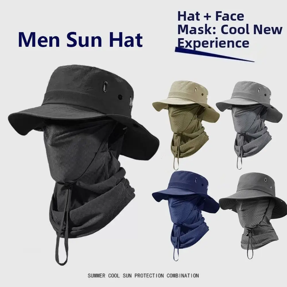 

Sunscreen Cap Quick Dry Men Sun Hat Sun UV Protection Foldable Full Face Mask with Neck Cover Breathable Fisherman Hat Fishing