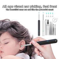Wireless Wi-fi Visual Ear Cleaner Otoscope Ear Wax with Ear 1296P HD Cleaning Kit Removal Sticks Endoscope Camera Tool Kit