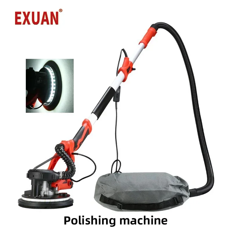 1250W Grinding Machine Wall Polishing Tool Double Led Light Wall Long Rod Putty Sander Folding Adjustable Speed Dry Wall Sander