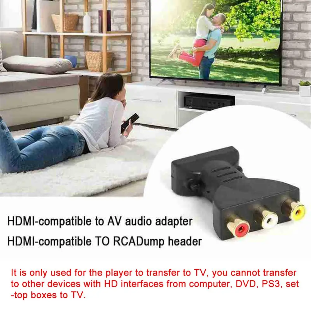 HD To 3rca Hdmi To Av To Red, Yellow, White To Av Video Cable Hd To Av, Portable Video Converter