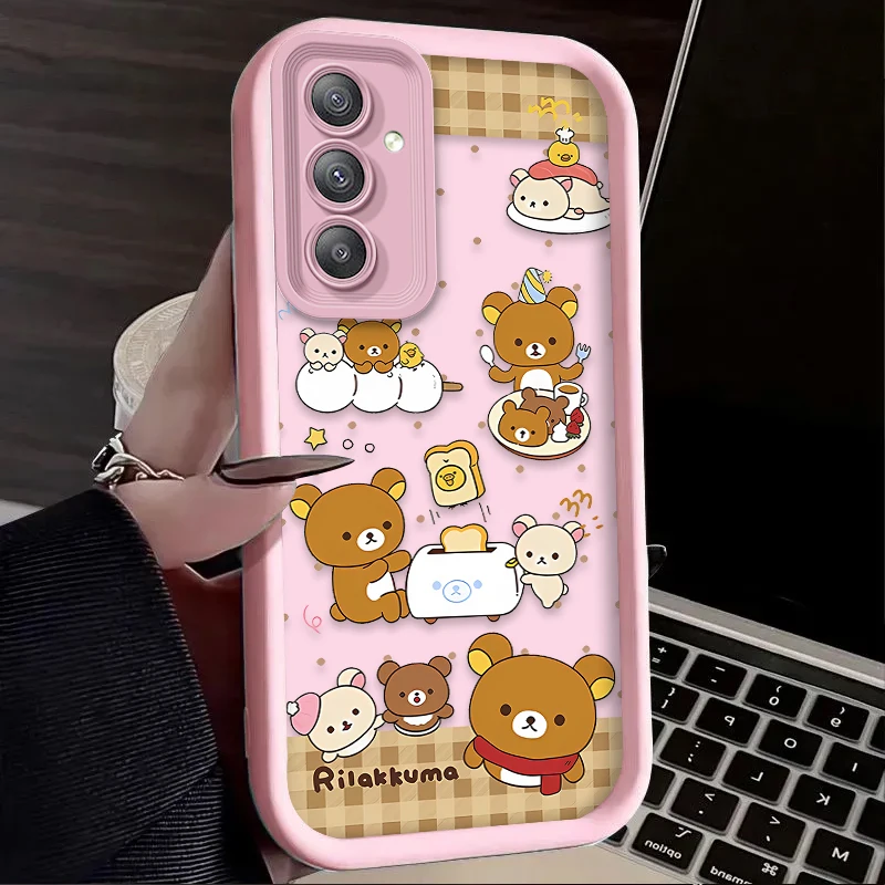 Cute Rilakkuma Bear Case For Samsung Galaxy S25 S24 Ultra S23 S22 S21 Plus FE A56 A36 A26 A16 A06 A15 A25 A35 A55 5G Soft Cover - náhled 5