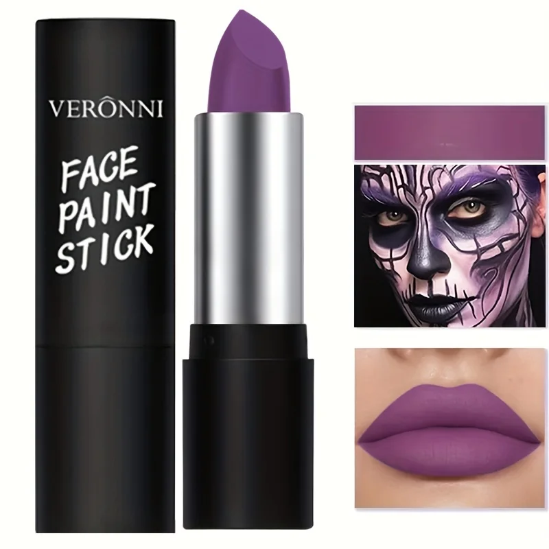 Face & Body Paint Stick, Long-Lasting Purple Paste for Cosplay Halloween Vampire SFX Party Events Kind to Skin, Easy On/Off