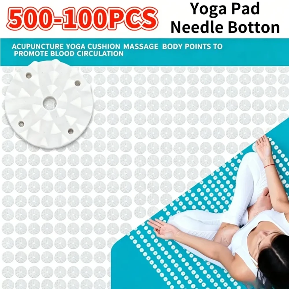 500-100pcs Acupressure Yoga Mat Spikes Pilates Cushion Plastic Lotus Workout Needle for Indoor Exercise Sport Ornaments