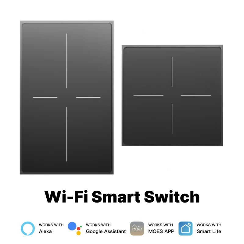WIFI Smart Switch App Remote Control & Voice Control Skin-Sensitive Glass Scene Switching Home Wall Smart Switch Gray