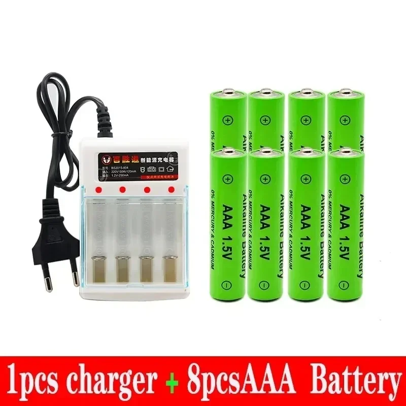 100% New AAA Battery 3000 MAh Rechargeable Battery AAA 1.5 V 3000 MAh Rechargeable New Alcalinas Drummey + Charger