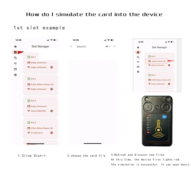 RFID Chameleonu Smart Chip Reader ISO14443 Key Detection EM125KHZ IC 13.56Mhz Badge Decode RFID Emulator