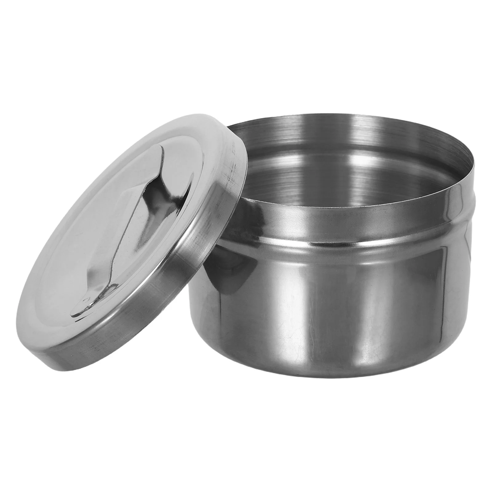 

6 Pcs Disinfection Cotton Tank Cutips Jar Sheet Silver Stainless Steel Pad Organiser
