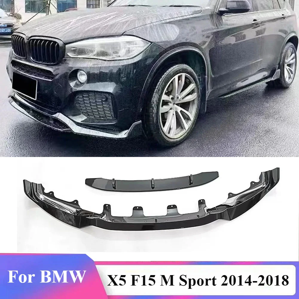 

For BMW X5 F15 M Sport 2014-2018 Car Front Bumper Spoiler Lip Lower Guard Blade Splitter Board MP Style