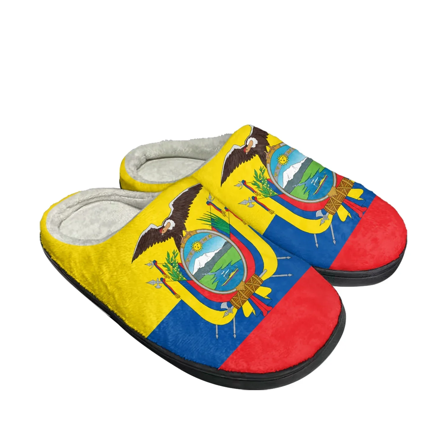 

Ecuador Flag Home Cotton Custom Slippers Mens Womens Sandals Ecuador Plush Bedroom Casual Keep Warm Shoes Thermal Slipper