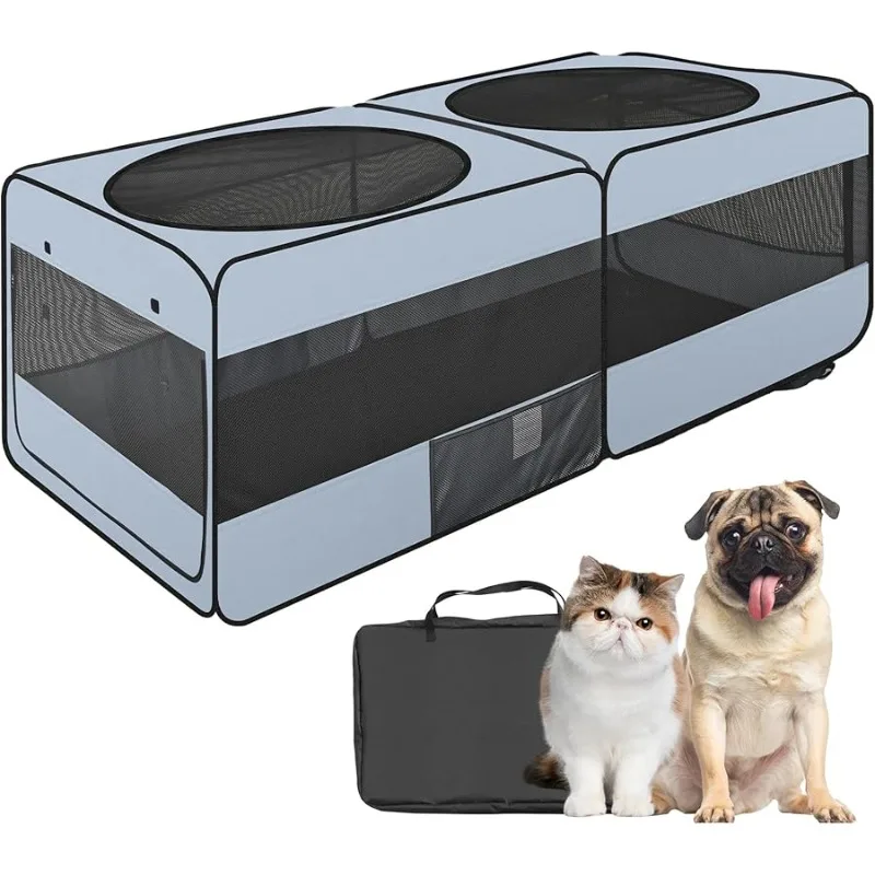 

2-in-1 Dog Playpen, 58''Pop Up Cat Puppy Pet Playpen Indoor/Outdoor Cats Enclosed, Cat Dog Tent Crate Cage Kennel, Portable Play