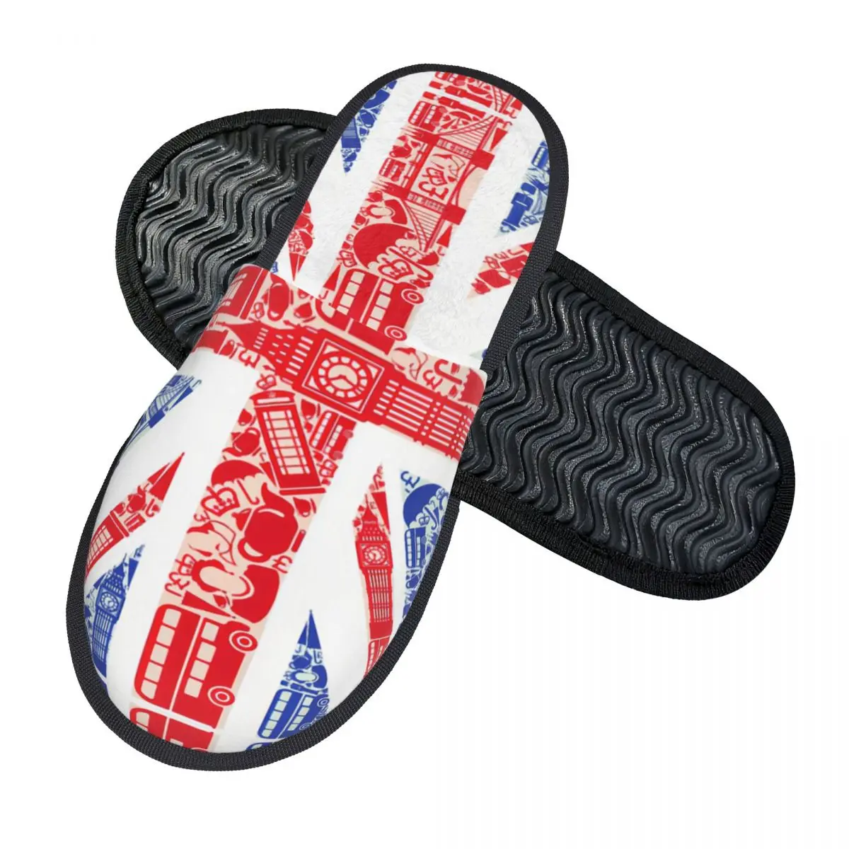 Custom British Union Flag Memory Foam Slippers Women Soft Warm The Union Jack House Slippers