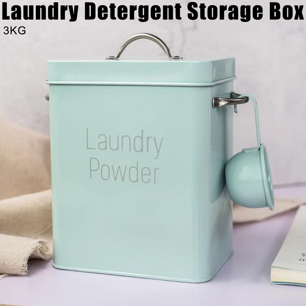 3KG Washing Powder Barrel with Measuring Cup & Grain Storage Case