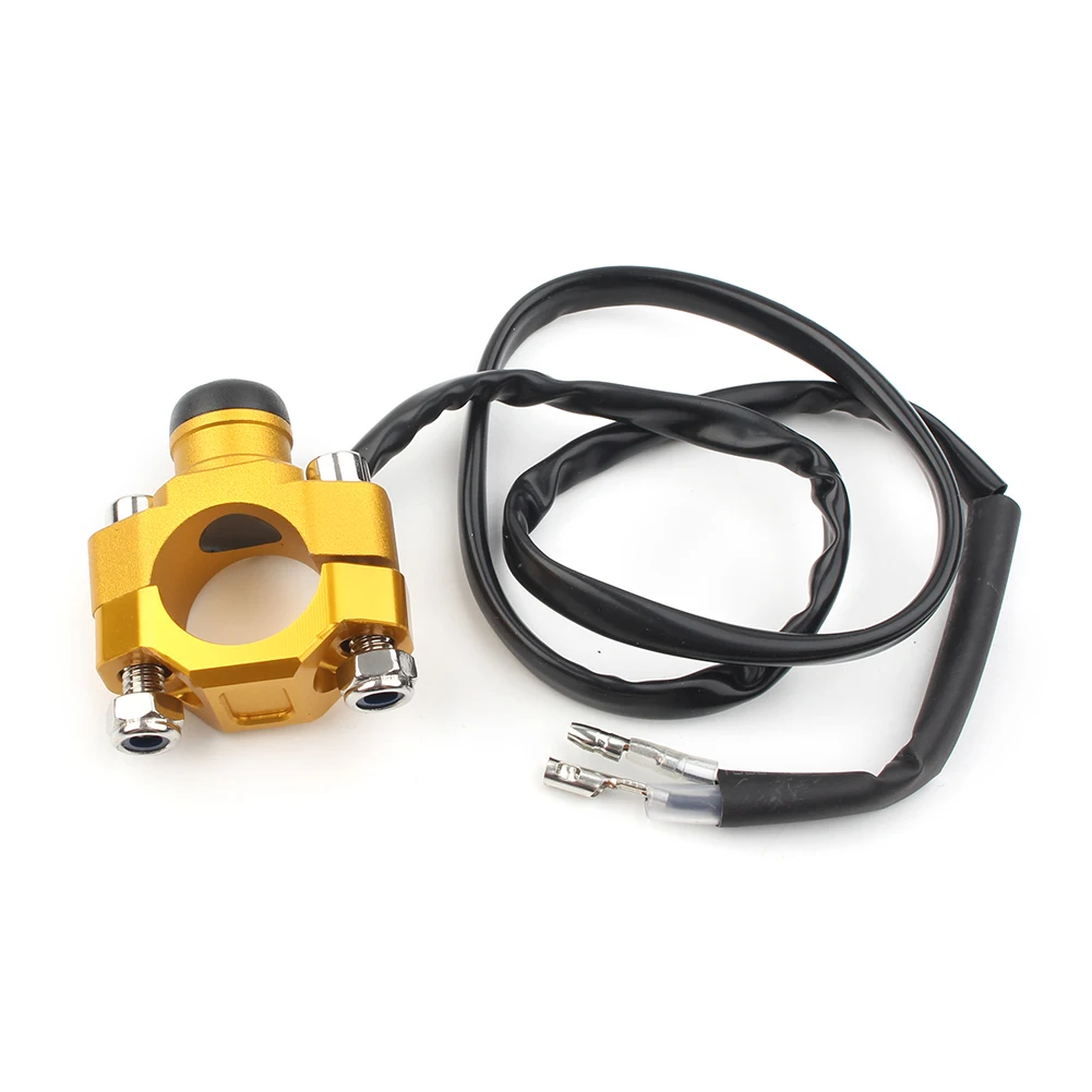 Gold New Rotating Bar Clamp Start Stop Switch Button Universal For ATV Motorcycles Scooters Quard with 7/8