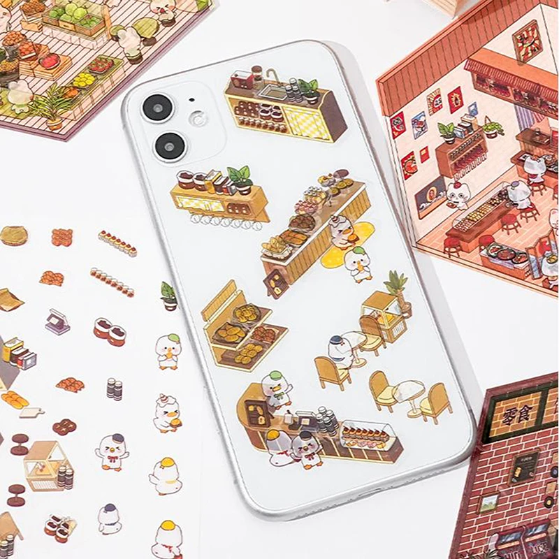 ชุดสติกเกอร์สัตว์เลี้ยง3D กระเป๋าการ์ตูนน่ารักสำหรับตกแต่งฉากแบบ DIY สติกเกอร์กระดาษสมุดภาพวัสดุชุดอุปกรณ์ตกแต่งฉาก