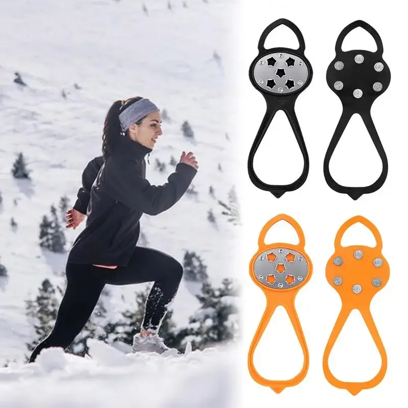 Gripper Spikes For Shoes Ice Snow Grips Non-Slip Footwear Walking Cleats Ice Traction Cleats With 10 Steel Studs For Walking