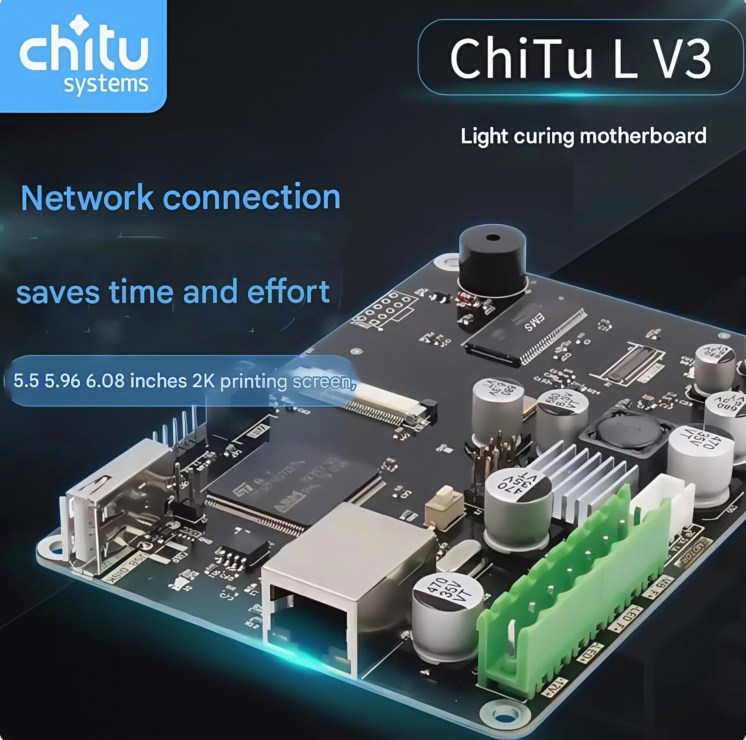 

Chitu LCD light-curing motherboard V3 large size 2K high precision photosensitive resin desktop 3D printer