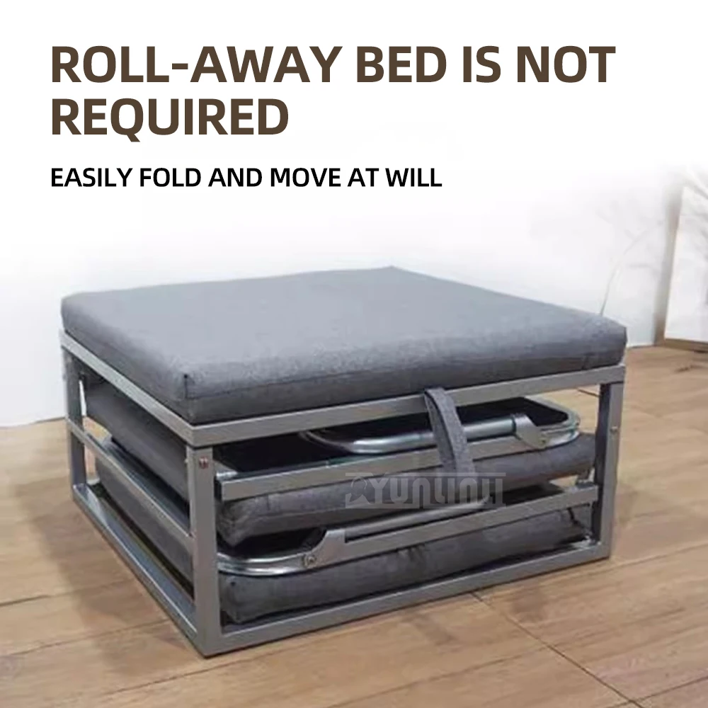 Office Home Folding Bed Portable Recliner for Office Nap Bed Gray Tri-fold Folding Bed No installation required