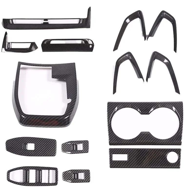 

For BMW X1 iX1 U11 2023-2024 ABS Carbon Fiber Car Center Console Gear Panel Cover Trim Set Sticker Car Accessories