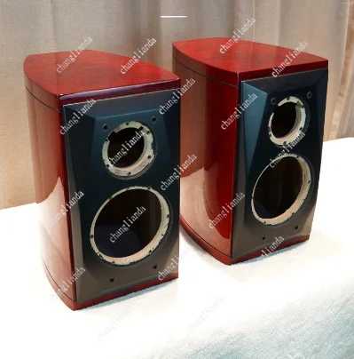 6.5 Inch  Solid Wood Waist Curved Speaker Cabinet Bevel Piano High Gloss Paint DIY Audio Enclosure