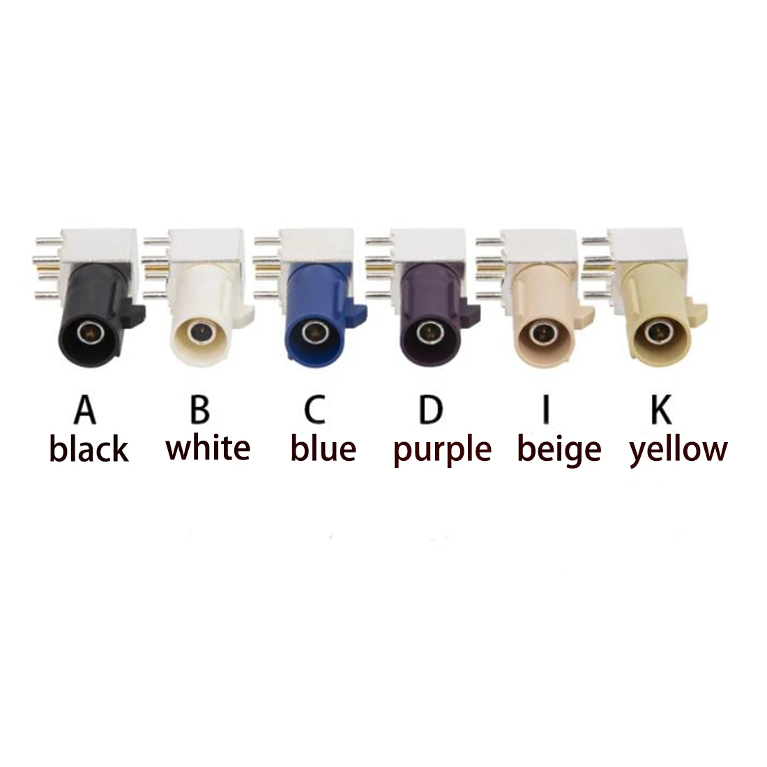 1PC Fakra A/B/C/D/I/K Type SMB Male Connector Right Angle PCB Metal Board End for GPS RF Antenna NEW