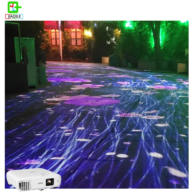 Outdoor Square Interactive Digital Projection Lamp Floor Video System Park 3D Holographic Interactive Floor Projector