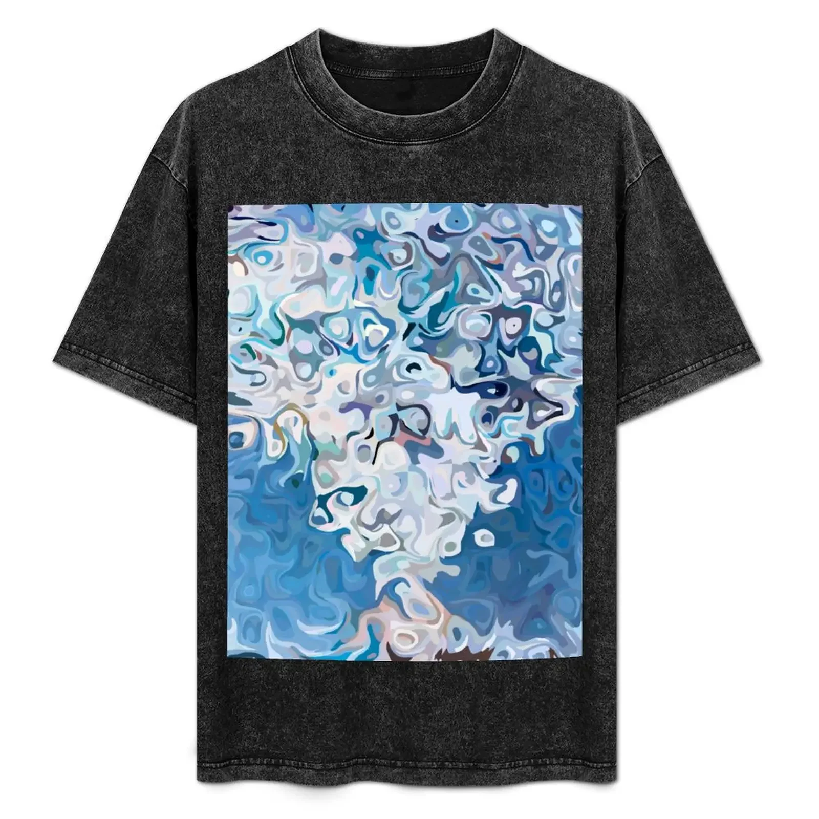 

Water Spirit - Original Fluid Abstract Art T-Shirt anime figures summer top plain blue archive mens white t shirts