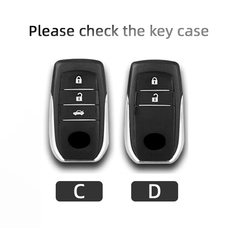 Car Key Case For Toyota CHR Hilux Fortuner Land Cruiser 200 Camry Corolla Crown RAV4 Highland Keyless Cover Shell Accessories