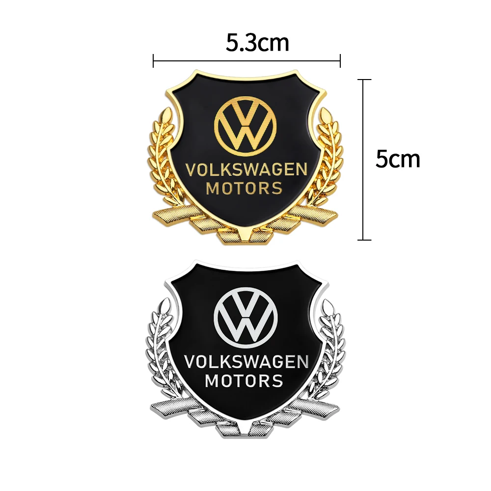 1pc Gold and silver metal stickers for car decoration auto accessories For Volkswagen VW GOLF Polo Tiguan GTI PASSAT TSI MK5 MK6