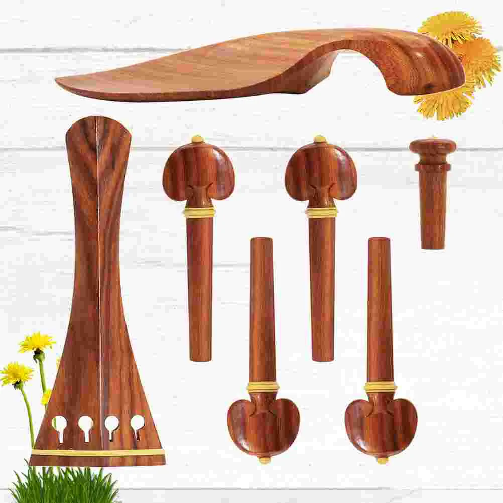 

1 Set 4\4 Violin Spare Rosewood Violin Tailpiece Chinrest Peg Endpin Kit Violin Fittings Decoration Violin Chinrest