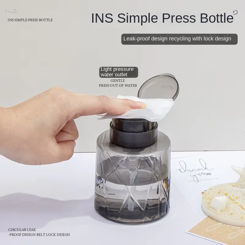 1 قطعة إعادة الملء قابل للقفل مسمار مانيكير الأنظف مزيل ماكياج مضخة موزع فارغة مزيل طلاء الأظافر الصحافة زجاجة الحاويات #2