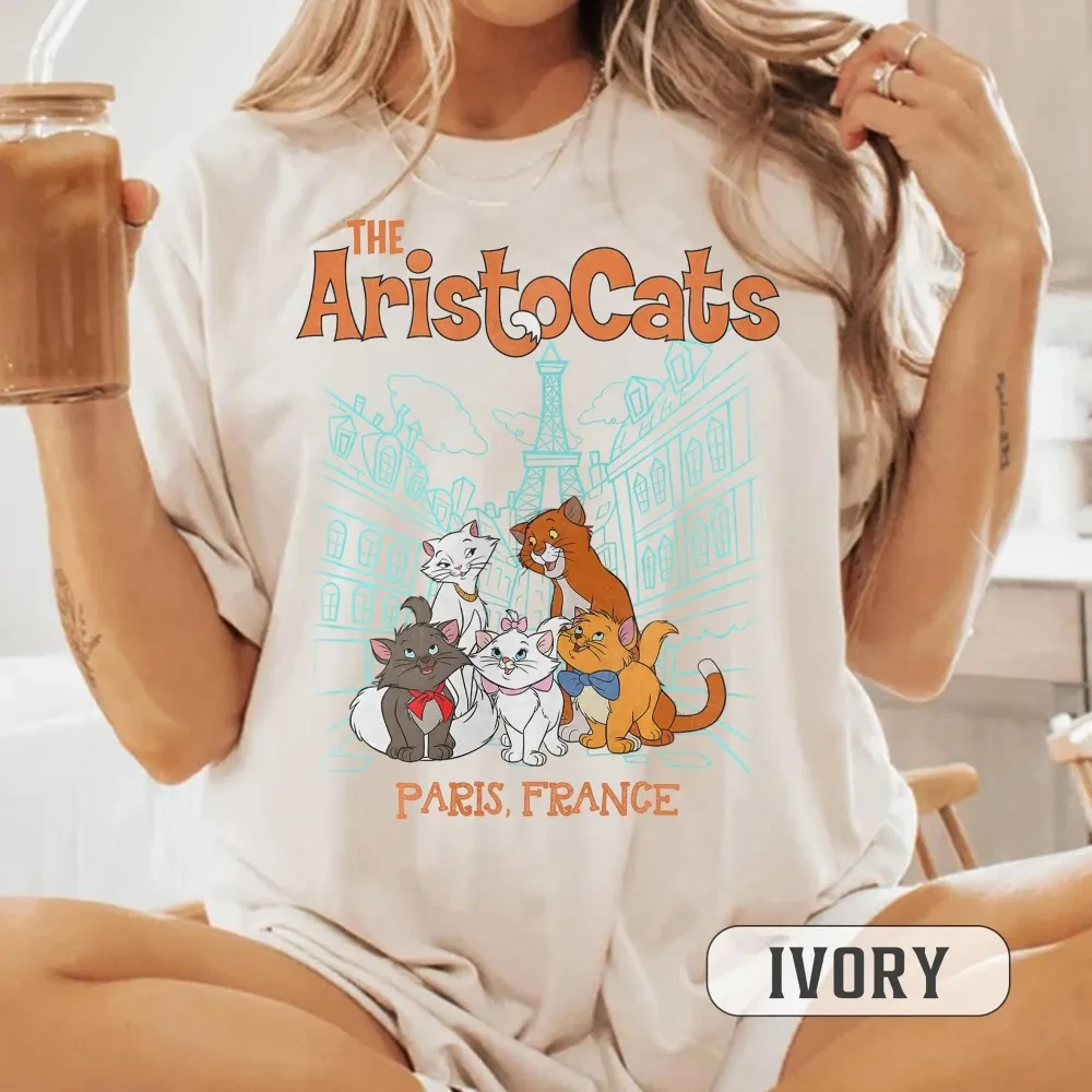 قميص Retro Disney The Aristocats، قميص عتيق لمحبي قطط Disney، قميص The Aristocats، قميص Wdw Animal Kingdom