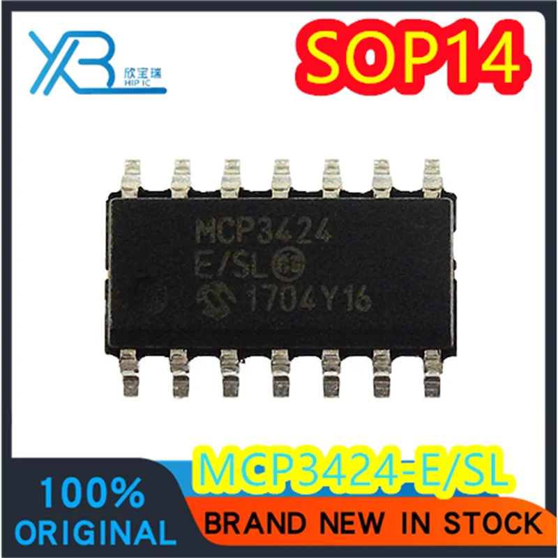 (1/20 pieces) MCP3424-E/SL MCP3424 SMD SOP14 18-bit analog-to-digital converter chip brand new original fast delivery