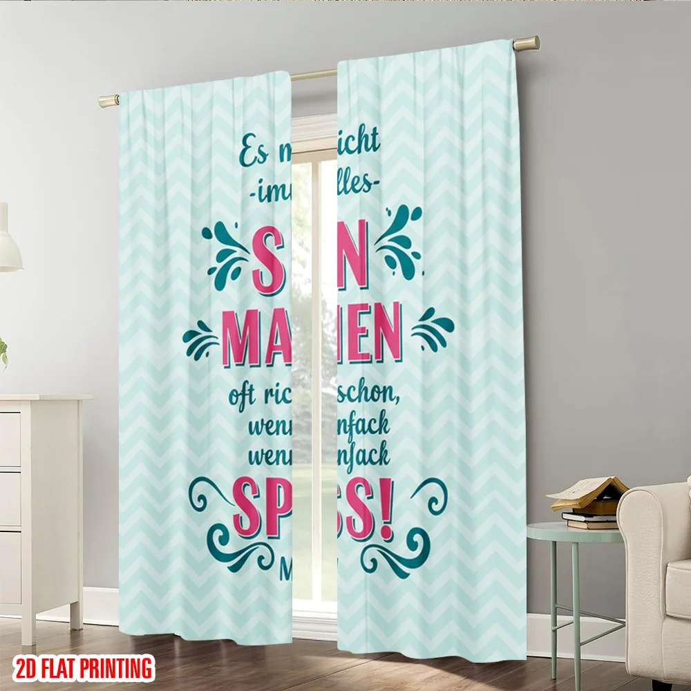 2pcs 2D flat printing Curtain Fun and Meaningful Polyester Without Electricity Festive Curtains Perfect for Indoor Outdoor Use