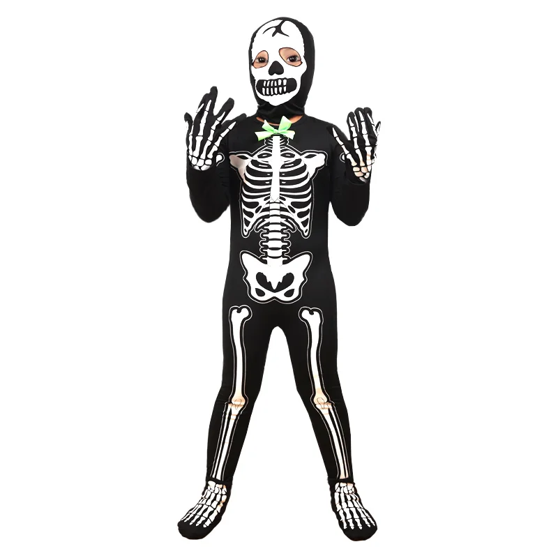 Halloween Night Light Skeleton Clothes, Green Light Ghost Clothes