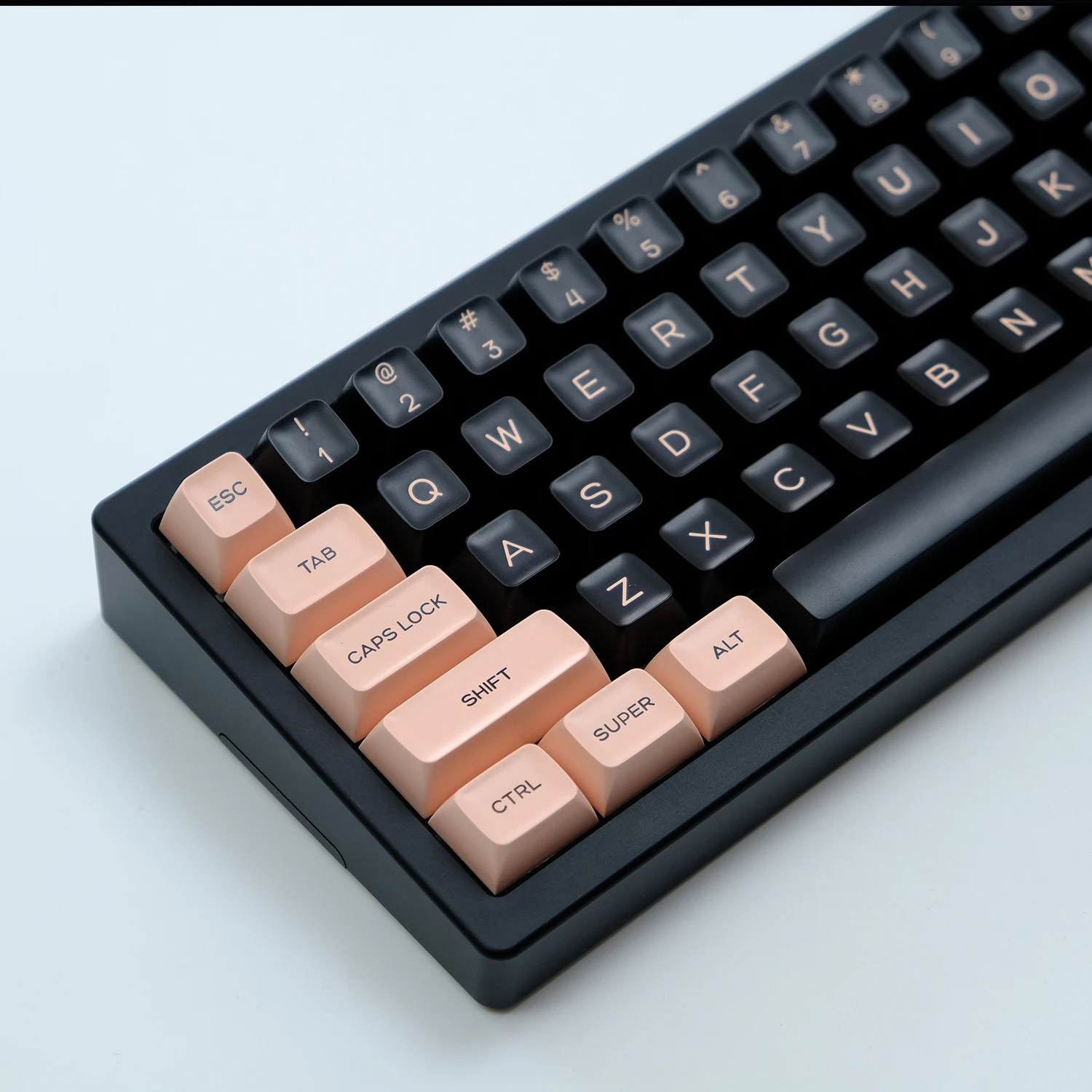 Imagem -02 - Kbdiy-teclado Mecânico para Jogos Double Shot Perfil SA Pbt Preto e Rosa Personalizado para Switches mx 142 Teclas por Conjunto