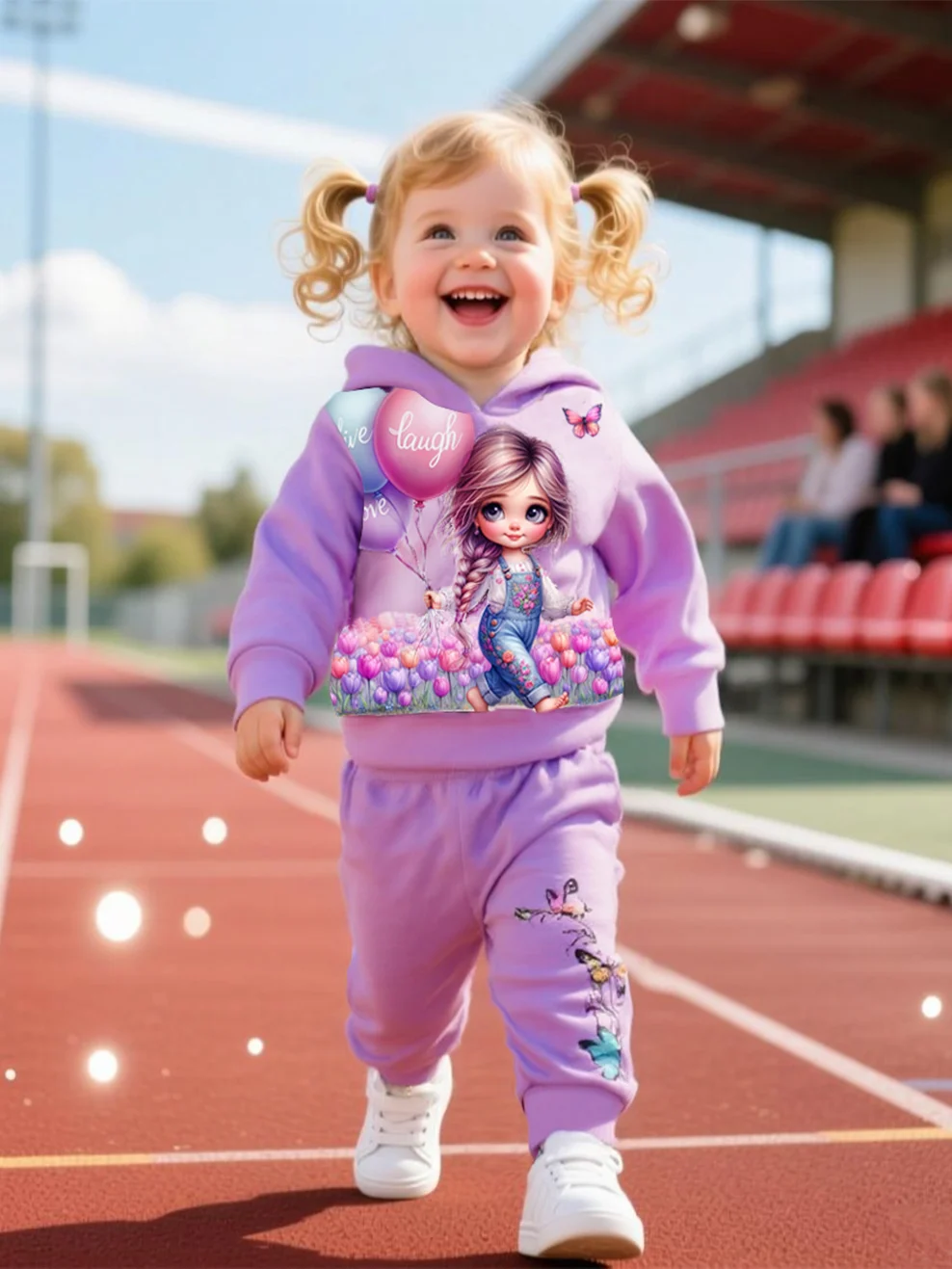 Mädchen Kleidung Herbst Winter Casual Kapuzen Trainingsanzug Jogginghose 2-teilige Sets Samt Warme Kinderkleidung
