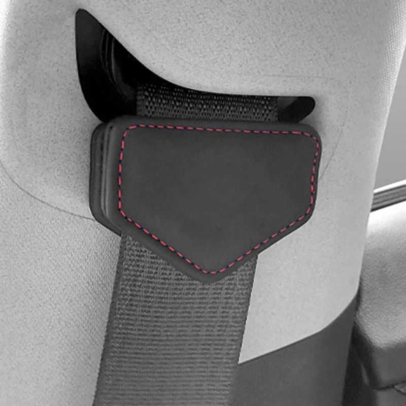 Colorful Car Seat Belt Clips Mini Magnetic Safety Belts Limiter Universal PU Leather Fixed Clip Car Accessories Interior 50x75mm