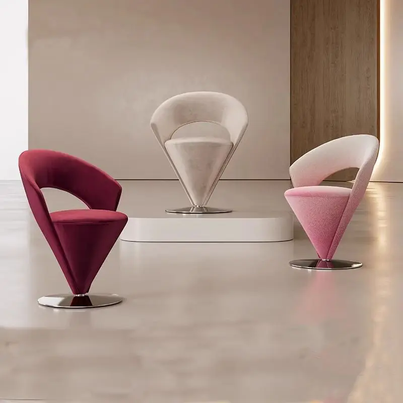 

Italian Light Luxury Balcony Casual High Sense Dressing Table Makeup Stool Chair Designer Makeup Stool Single Chair Rotation
