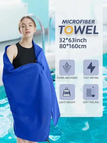 Microfiber Towel Quick Dry Towel Travel Towel Sports Towel Beach Towel Sandproof Soft Light Towel For Swim, Yoga, Gym