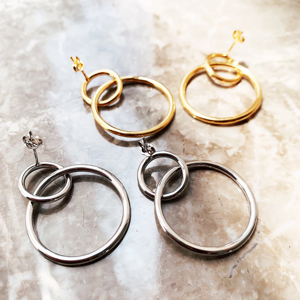 Ohrringe Kreise Europa Einfachheit Edlen Schmuck Für Frauen Herbst Marke Neue Sterling Silber 925 Geschenk – Detail 7