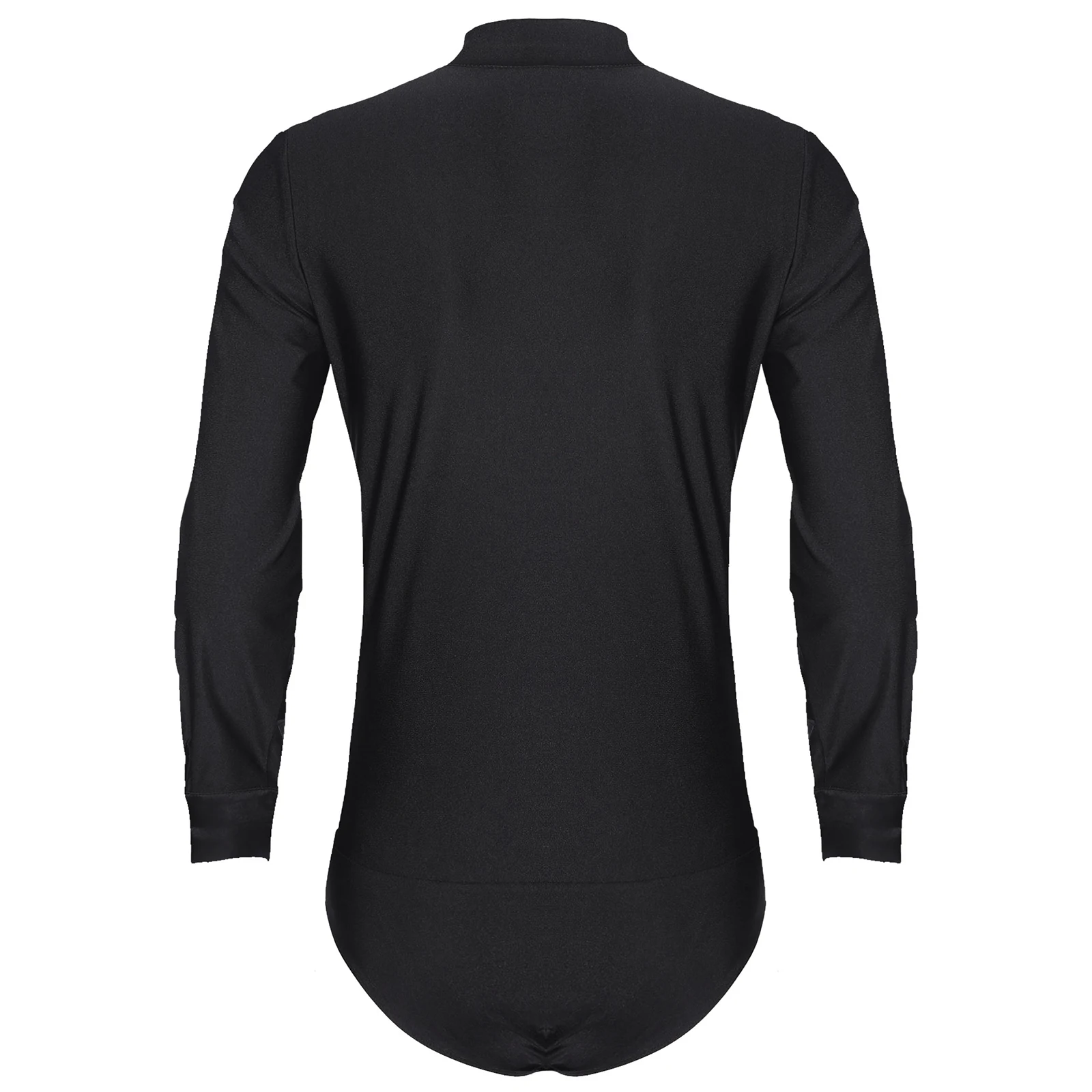 Mens Gymnastics Figure Skating Leotard Ballroom Tango Rumba Latin Dance Shirts Top Rhinestones Performance Competition Dancewear
