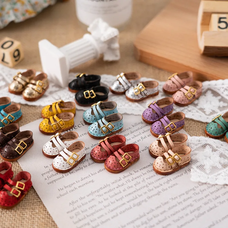 HOUZIWA OB22 OB24 Azone Doll Shoes Leather For Blyth 3CM