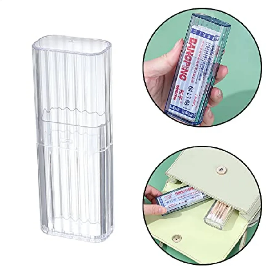JIEDALIN 4 Pcs Cotton Swab Holder for Travel Mini Travel Swab Case Cotton Swab Box for Makeup Sponge Cotton Swabs Hair Ties Flo