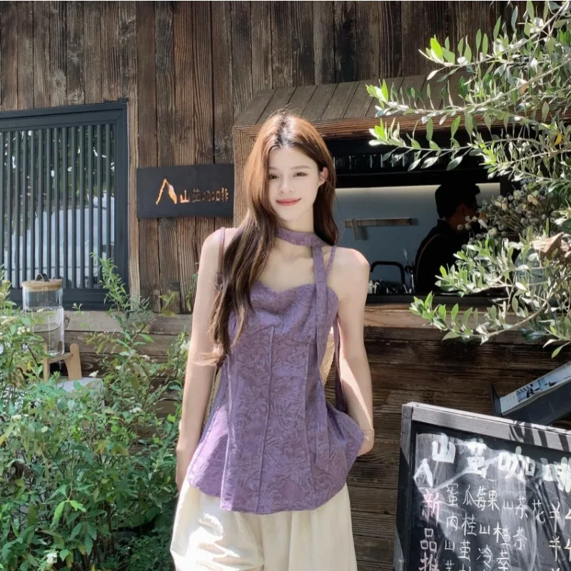 

Spring 2025 New Retro Temperament Jacquard Camisole Women's Summer Niche Chic Versatile Chic Top