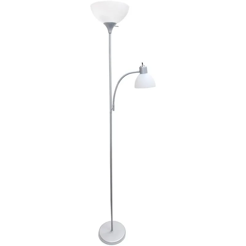 

LF2000-SLV-2PK Floor Lamp with Reading Light 2 Pack, Silver